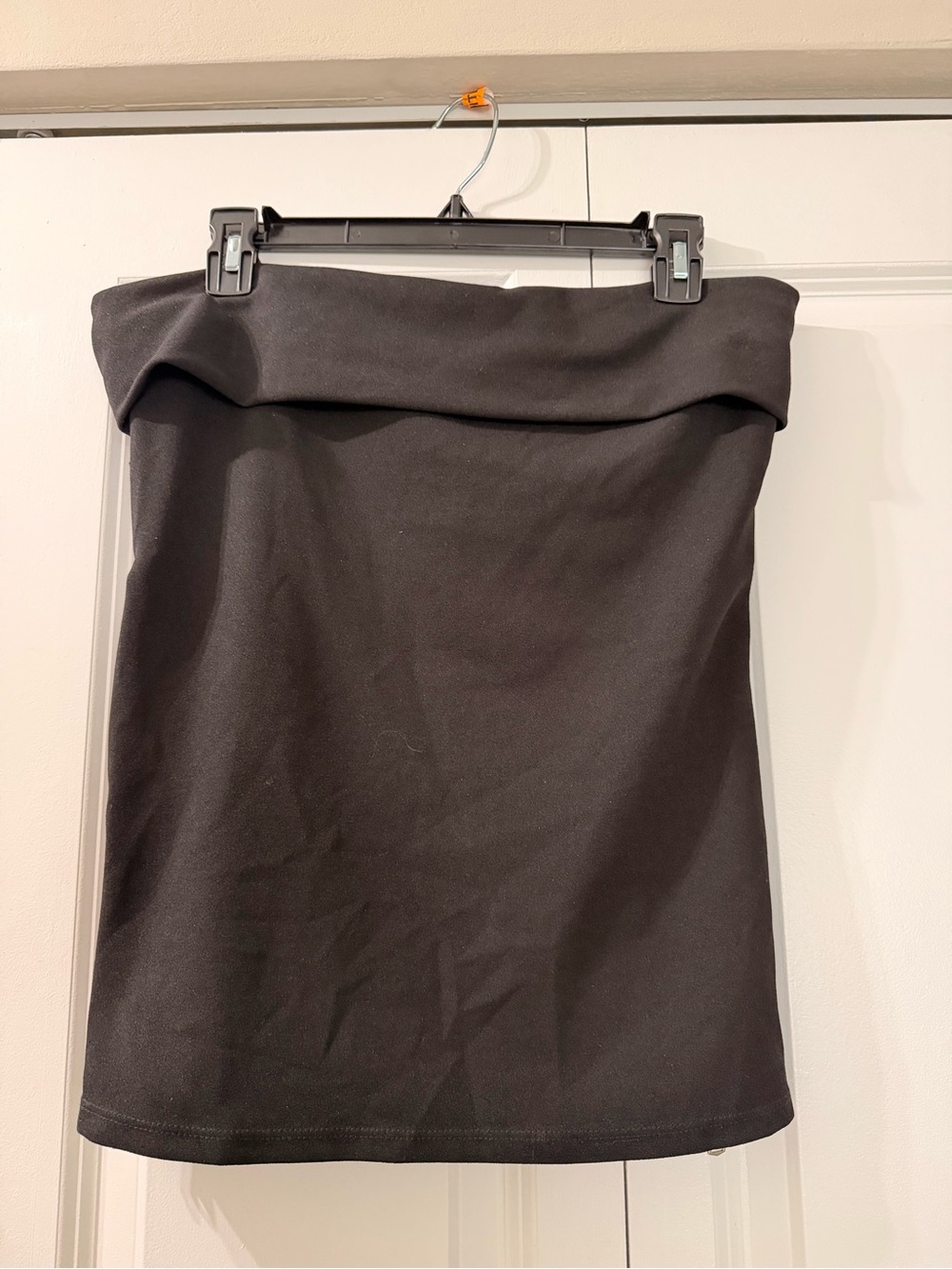 Zara Black Fold-Over strapless top  - Women